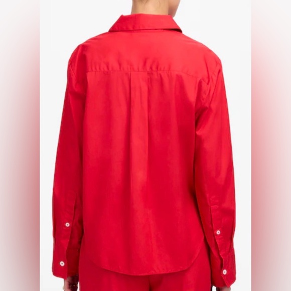 Madewell| Poplin Easy Y-Neck Button-Up Shirt - Picture 3 of 5